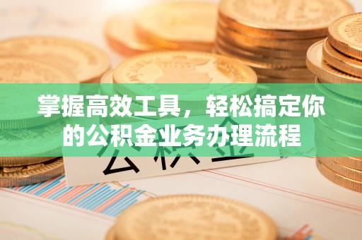 涟水掌握高效工具，轻松搞定你的公积金业务办理流程